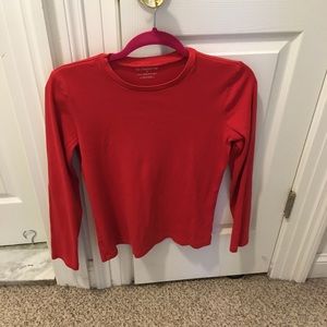 Liz Claiborne Red Long Sleeve Tee Medium